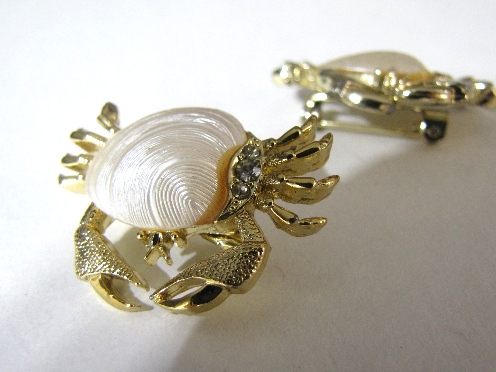 Vintage Crab Swordfish Pin Lot 4 Sea Life Mamselle Rhinestone Gold Silver Tone