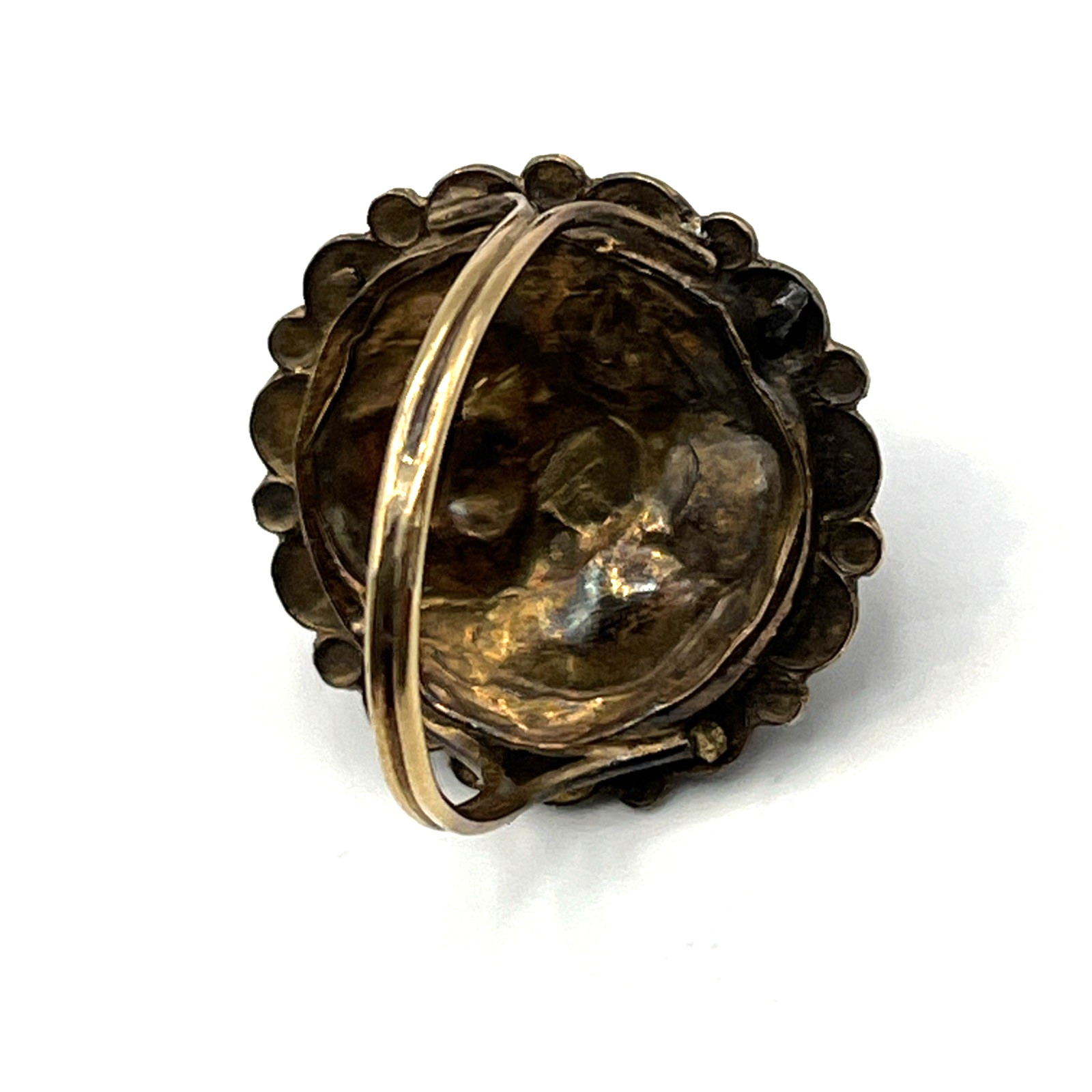 Antique 14k Seed Pearl Cannetille Ring Size 6