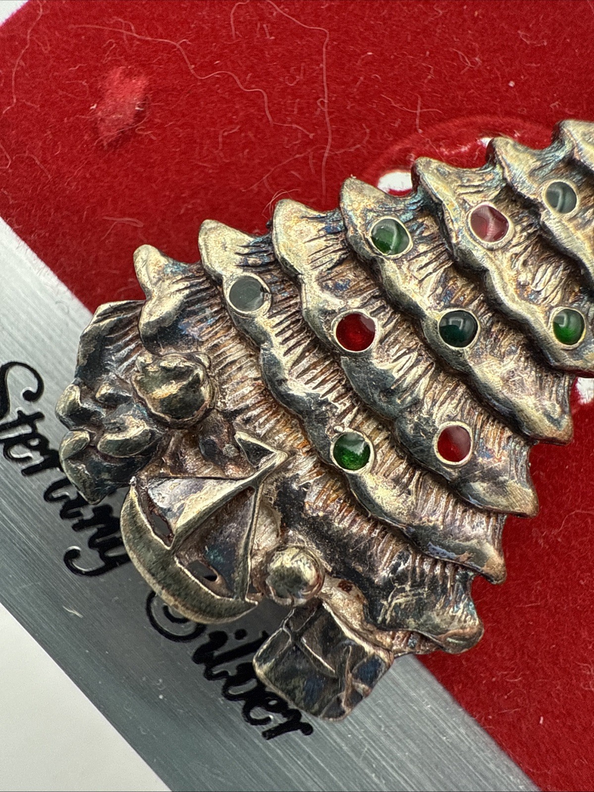 VTG Christmas Collectibles by Jezlaine Sterling Silver Christmas Tree Brooch Pin
