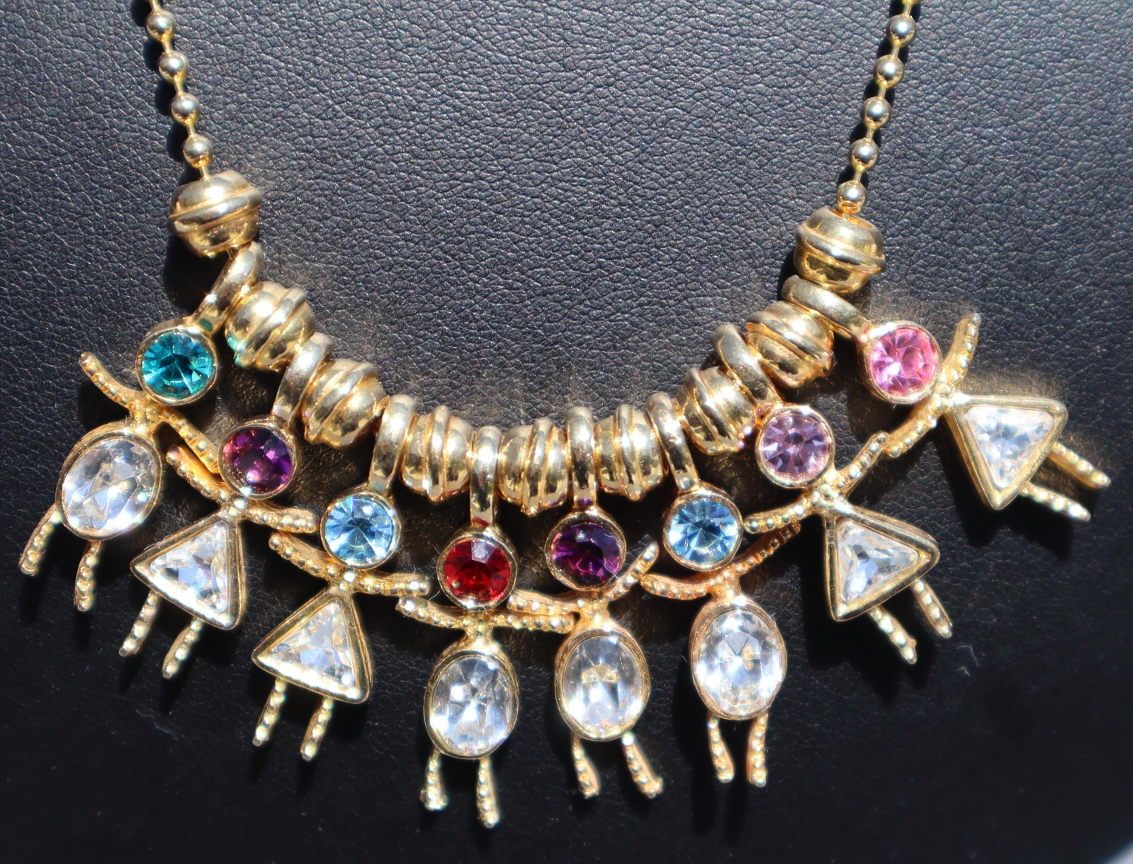 Mothers Charm Necklace Birthstone Colors 8 Geometric Children Boys Girls Grandma