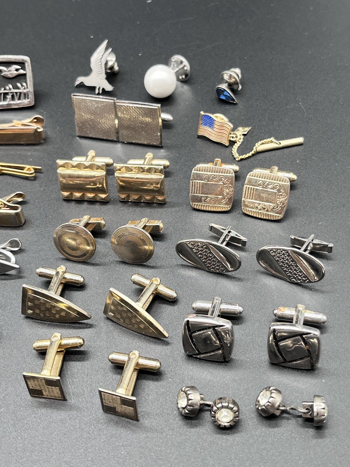 45+ Lot Vintage Cufflinks Tie Bars Tac MORE Swank Hickok Shields Sarah Coventry+