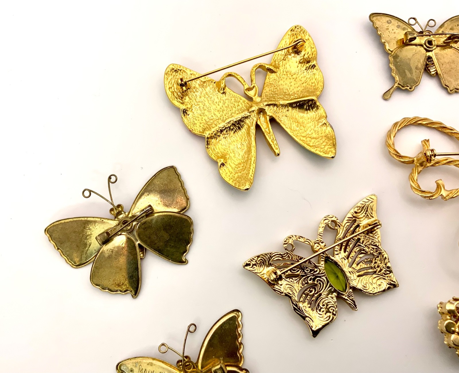 Vintage Butterfly Brooch Monet Avon Gerry’s Enamel Rhinestone Filigree Lot of 14