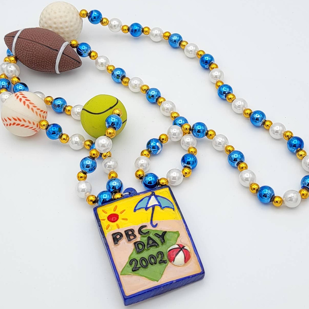 PBC Day 2002 Palm Beach County Celebration Collectible Beach Souvenir Necklace