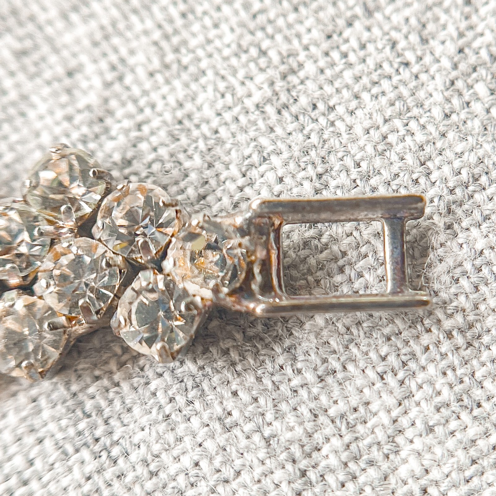 Vintage 1950s MCM Four-Row Rhinestone Tennis Bracelet Estate Costume Jewelry
