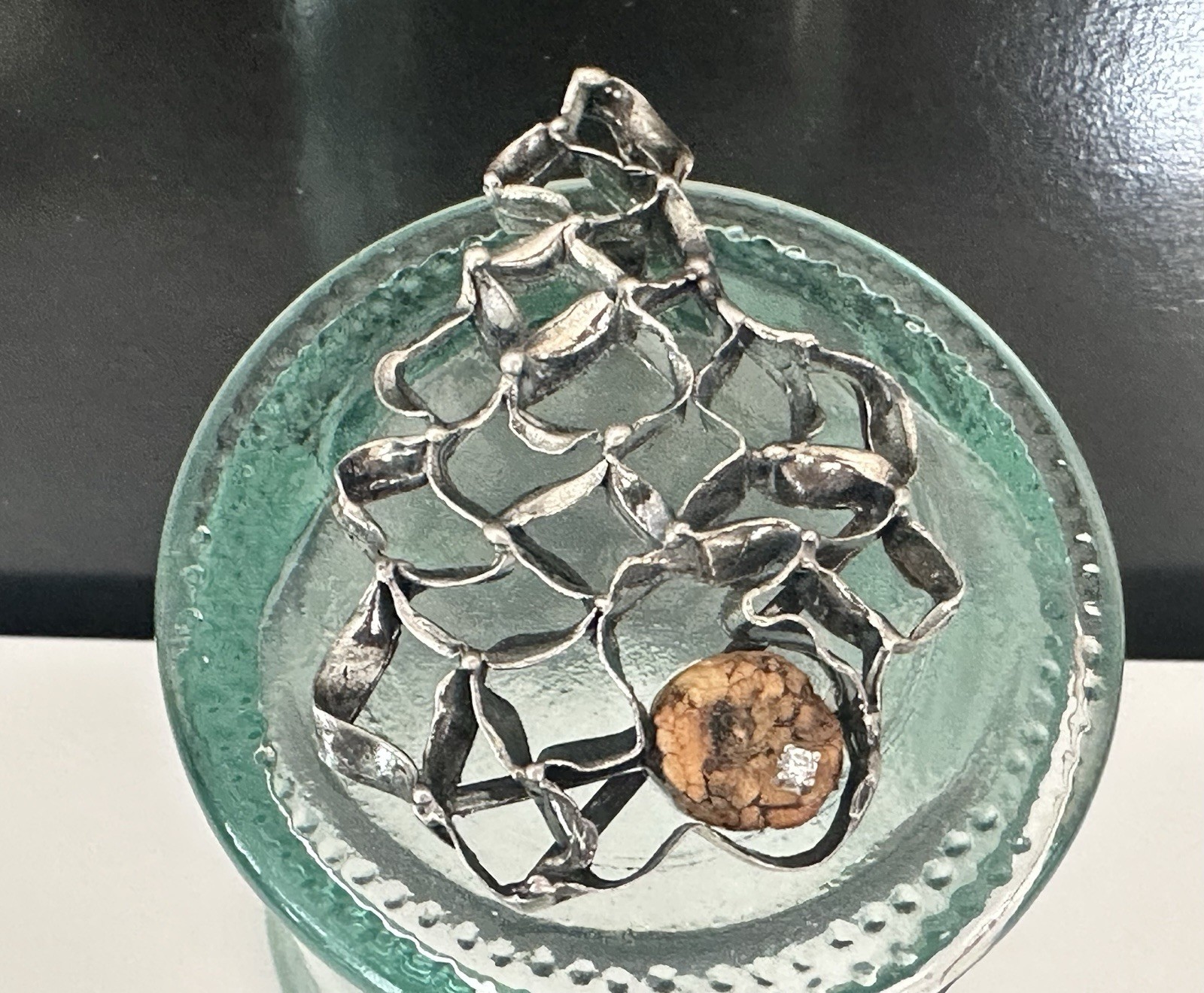 Sterling Silver 925 Abstract Vintage Modernist Retro Pendant Handmade Hallmarked