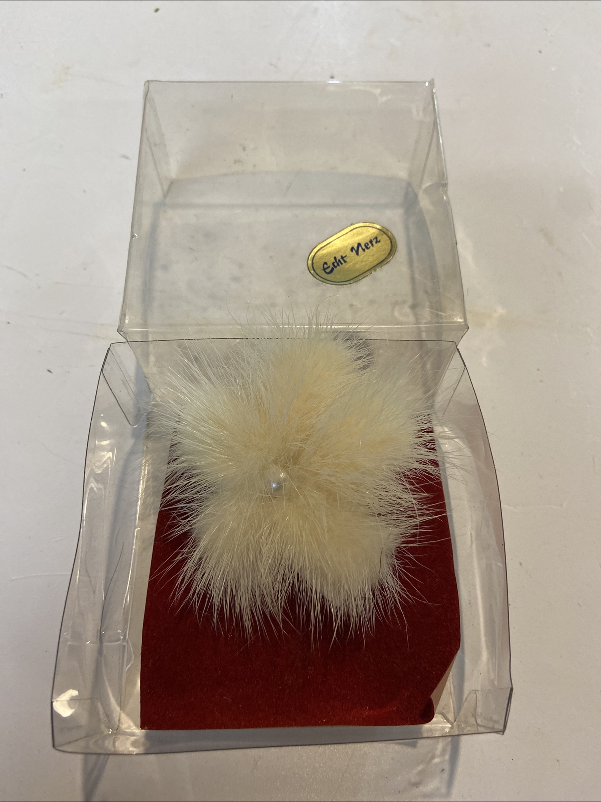 Vintage Mink Flower Brooch Echt Nerz Original Box #N
