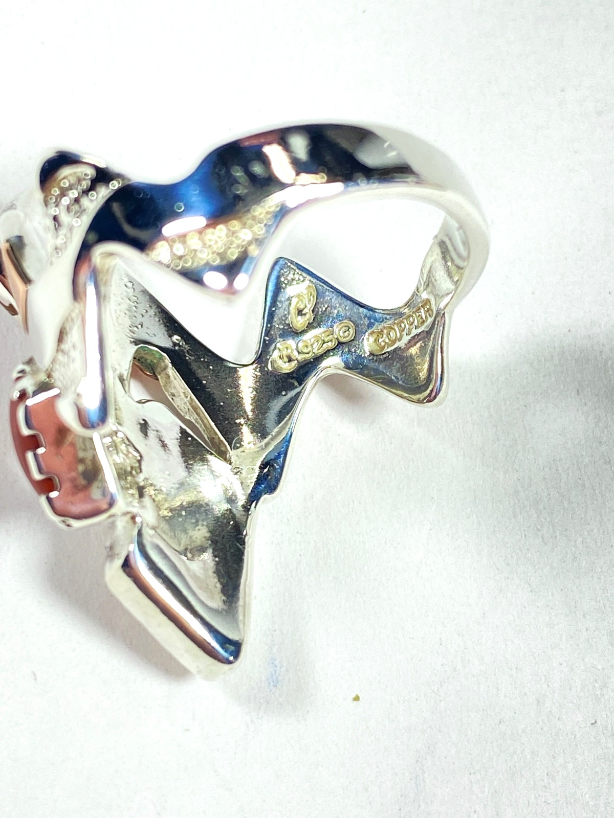 Vintage Sterling & Copper Carolyn Pollack Zig Zag Multi-Gemstone Ring Size 8.25