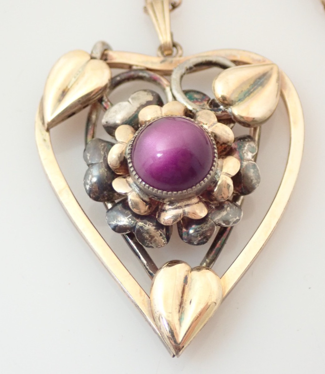 Antique Lustern Gold Filled Sterling Expansion Stretch Bracelet Pendant Necklace