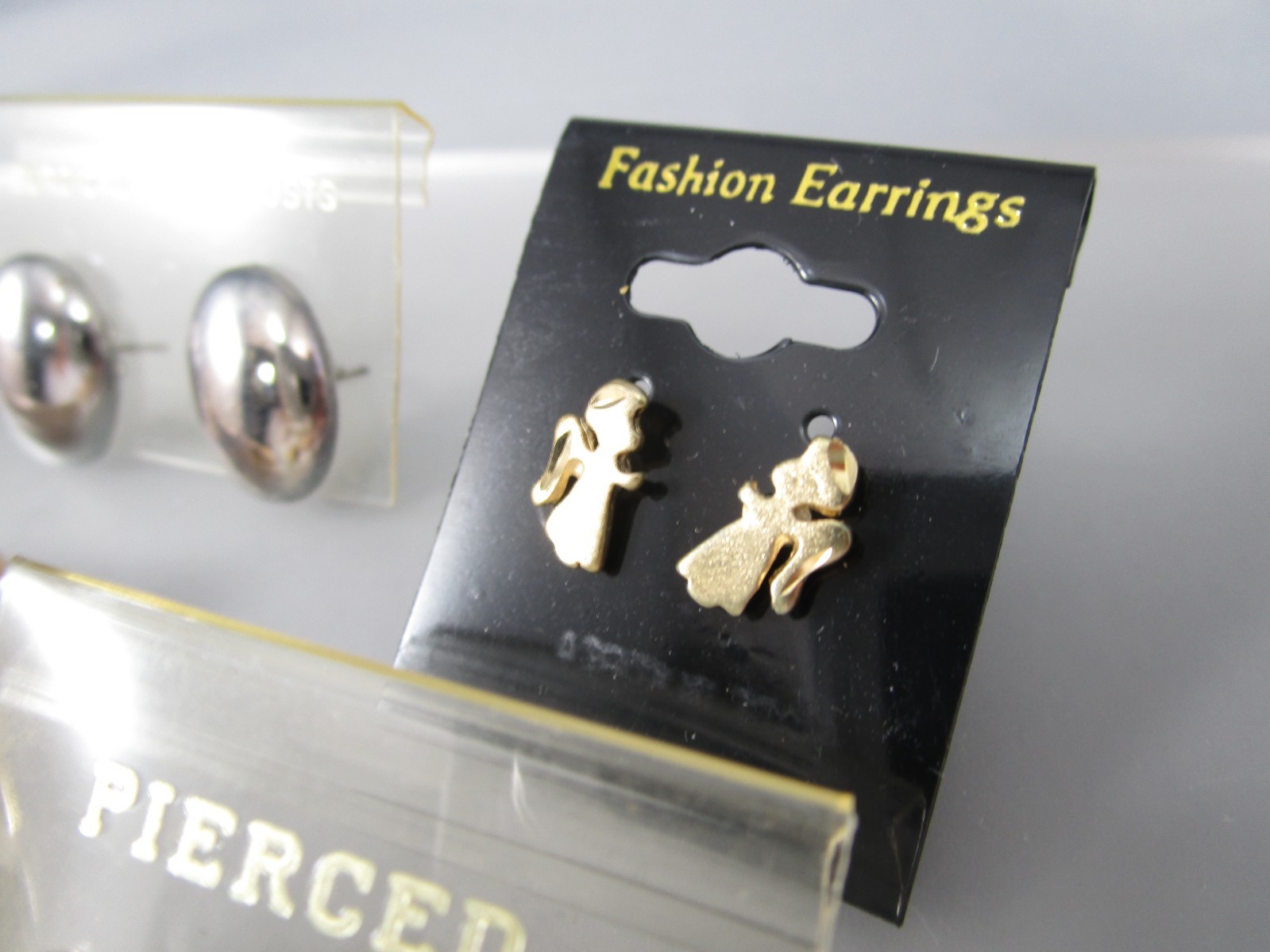 Vtg Mod Retro Silver &Gold Tone Multi Styles LOT 10 Post Pierced Earrings 173N