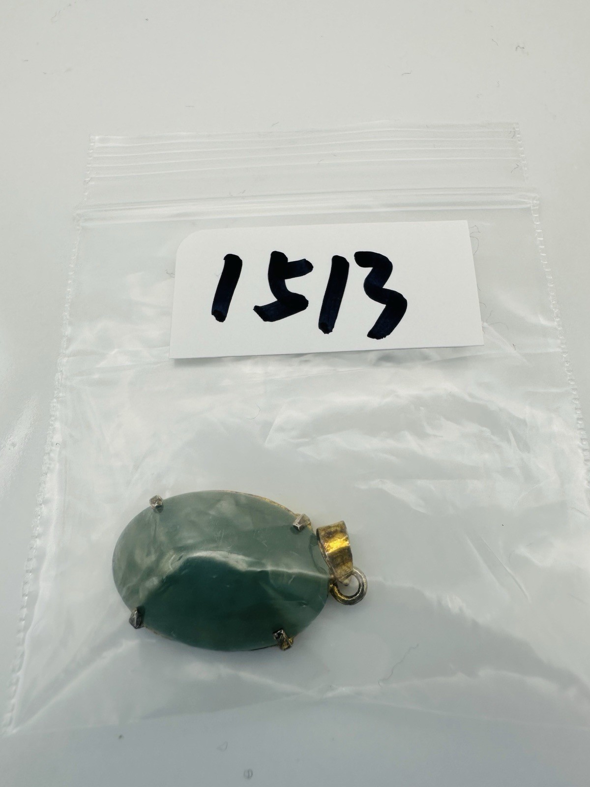 Vintage oval genuine jade Pendant