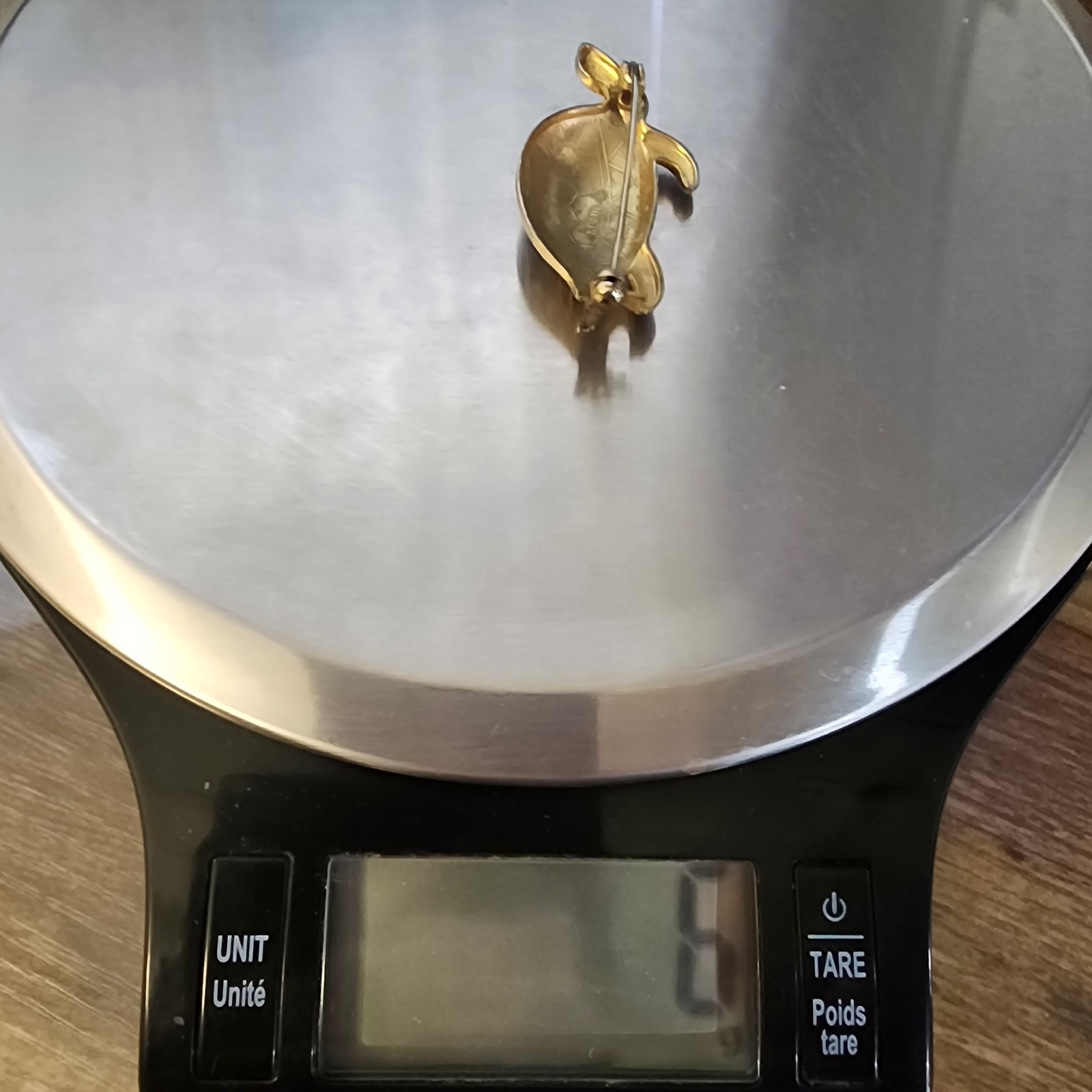 VTG Toledo Damascene Turtle Brooch Pin Gold Tone Spain Toledoware Animal GUC