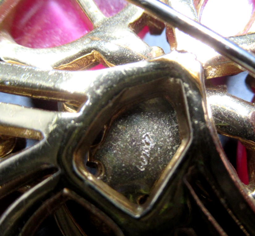 CORO Amazing Rhinestone High Dome Cabochon Butterfly Vintage Pin Brooch