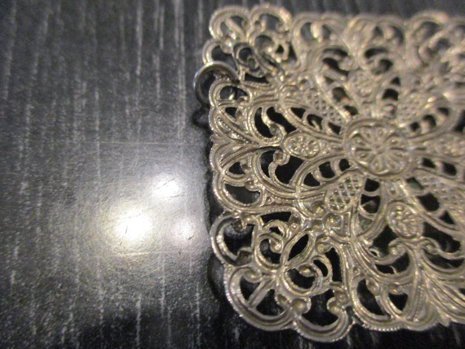 Vintage US Zone Germany Filigree Buddha Asian Theme Wide Link Bracelet Repair