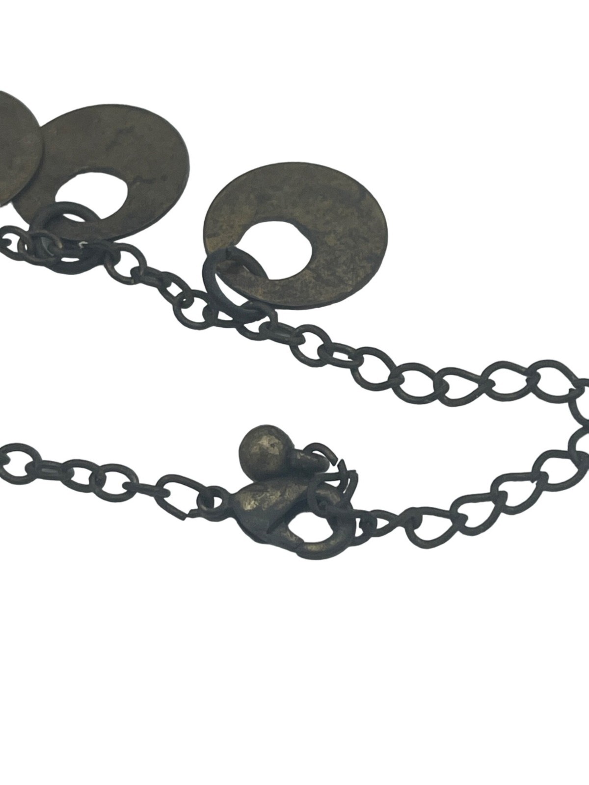 Vintage Brass Coin Link Chain Bracelet Pre-Owned Bohemian Jewelry Rustic Design