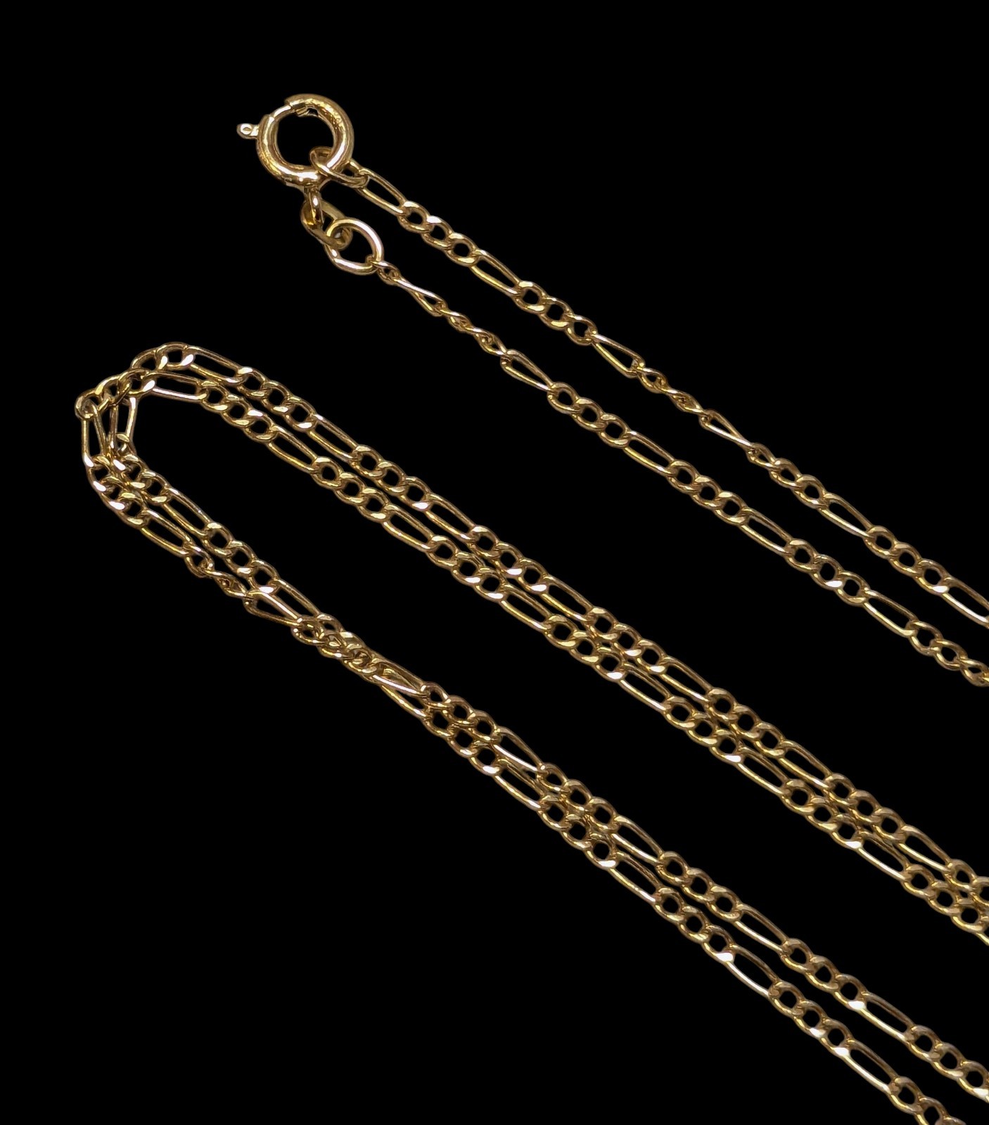 Vintage 14K GF Gold Filled Figaro Delicate Thin Necklace Chain 24″