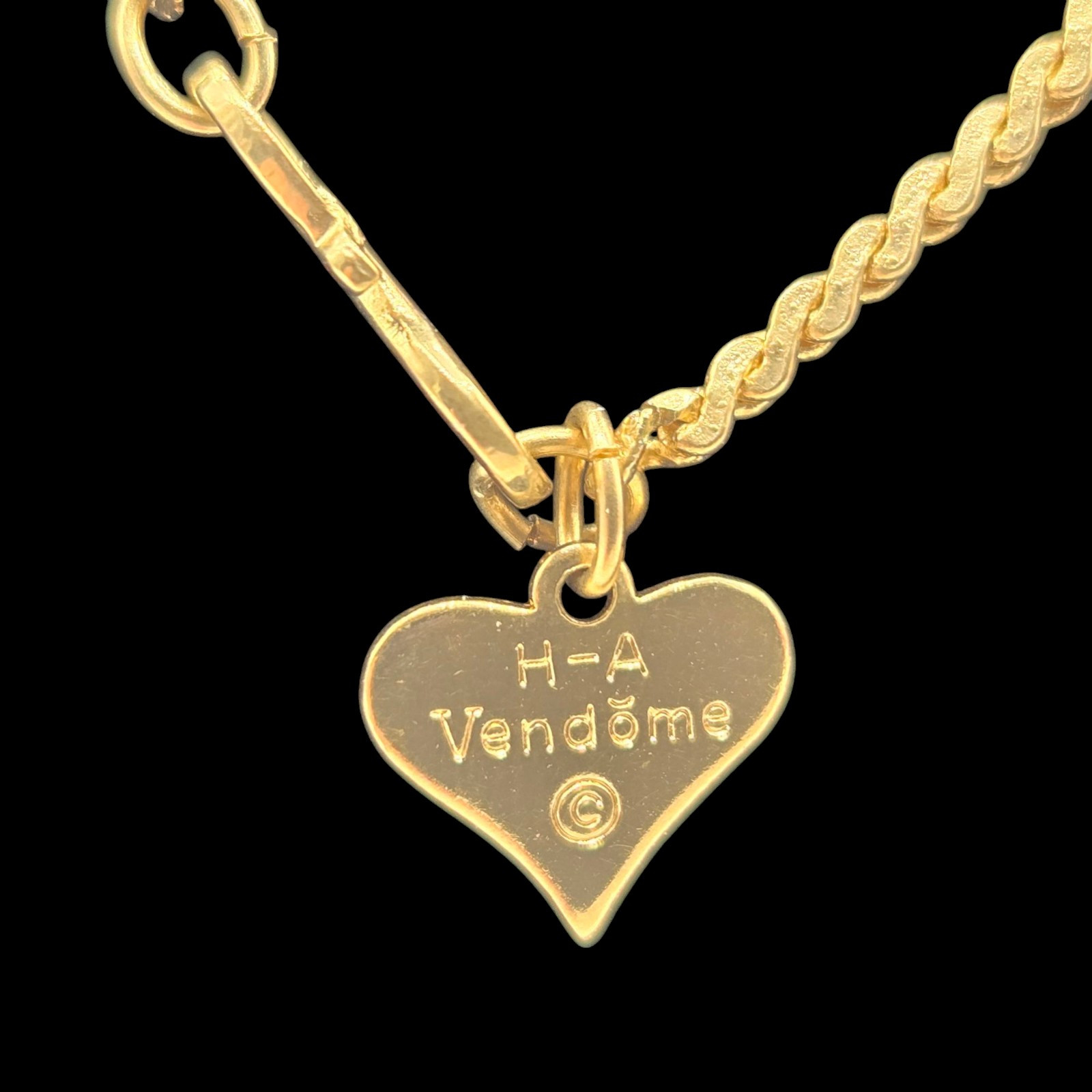 Vintage Signed H – A Vendome Gold Tone Snake Chain Choker Necklace 17″