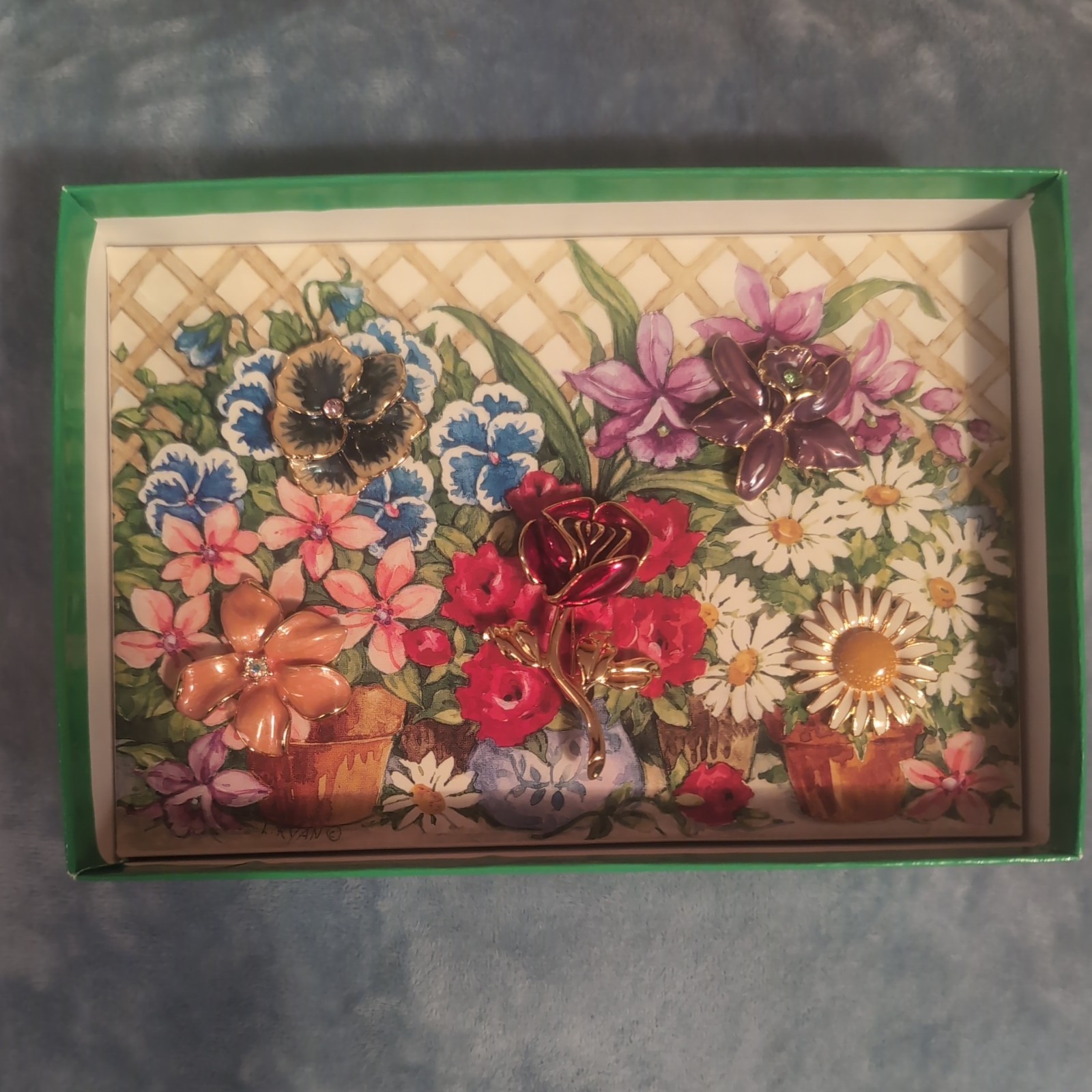 Vintage Joan Rivers Hearts and Flowers Interchangeable Pin Collection NIOB