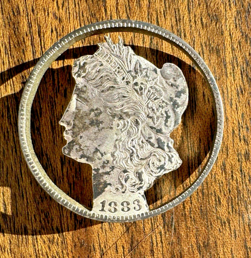 1883 Morgan Dollar Jewelry Cut out Brooch