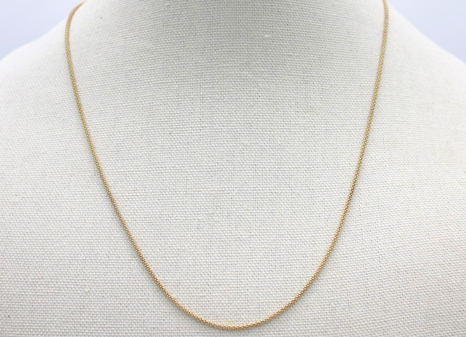 VTG Danecraft Italian Sterling Silver Gold Vermeil Popcorn Chain Necklace 23.5”