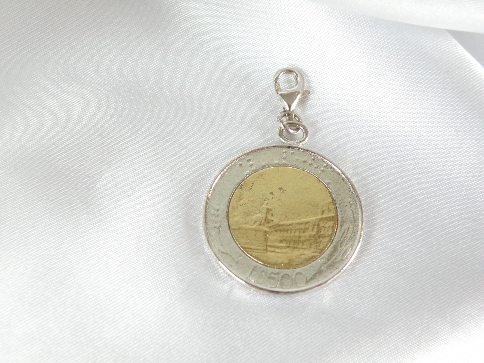Vintage Sterling Silver 925 Italian Italy Coin Pendant