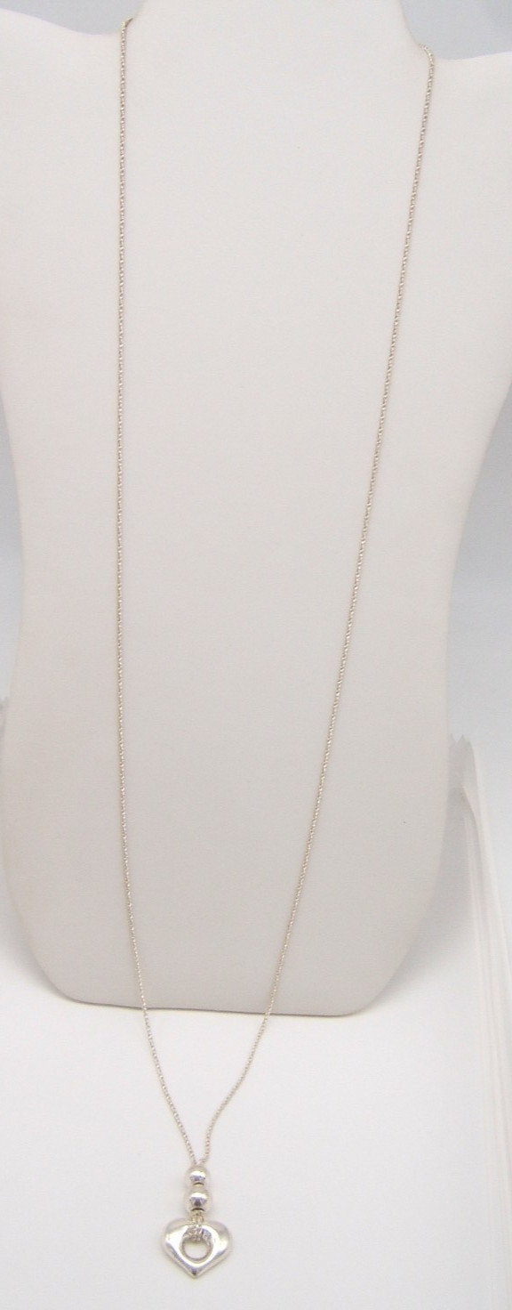 VTG MILOR HEART PENDANT NECKLACE LONG 18 3/4” LONG