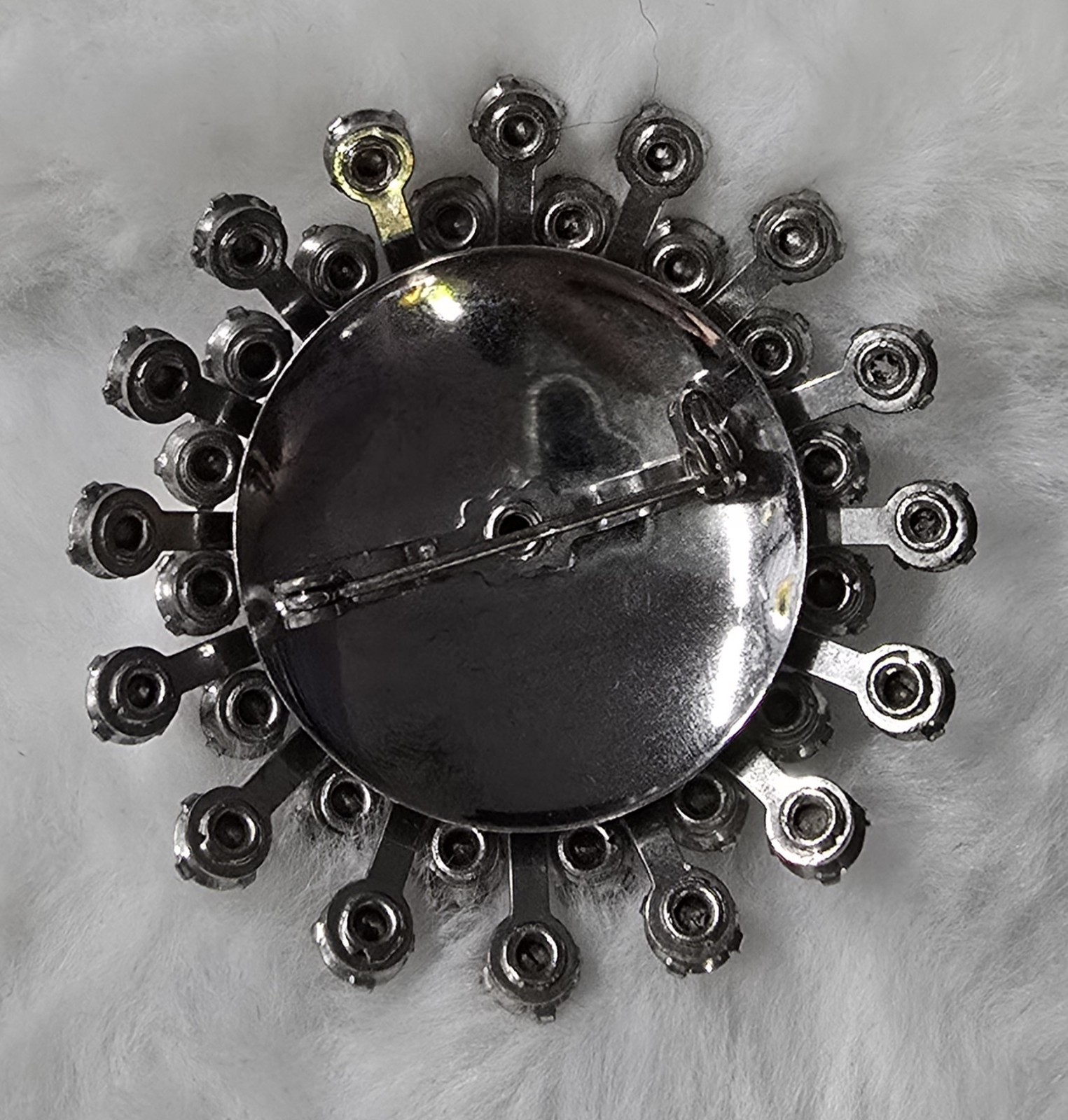 Vintage Brooch Pin 1930s 1950s Prong Rhinestones