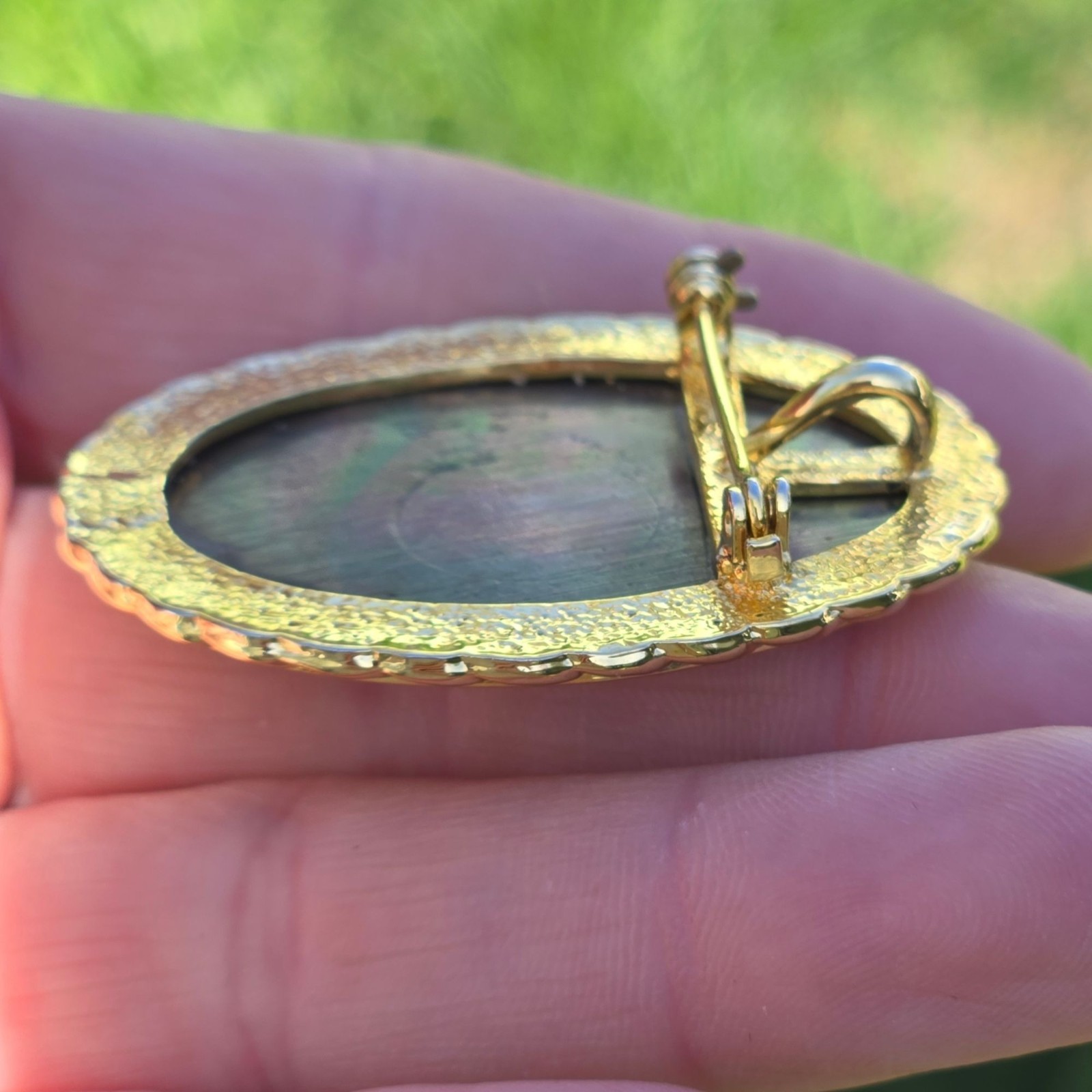 Vintage Guardian Angel Brooch or Pendant Mother of Pearl Cameo Spiritual Jewelry