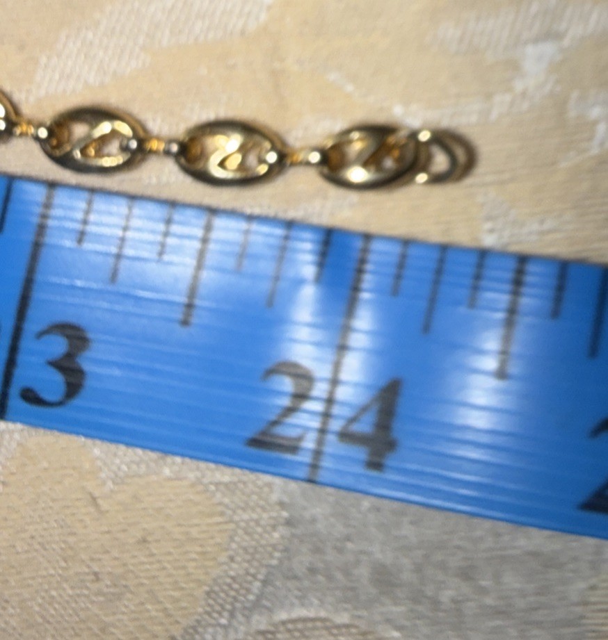 VTG Mariner/Anchor Link Necklace Shiny Gold Tone Chain Vintage Men/Women 24”