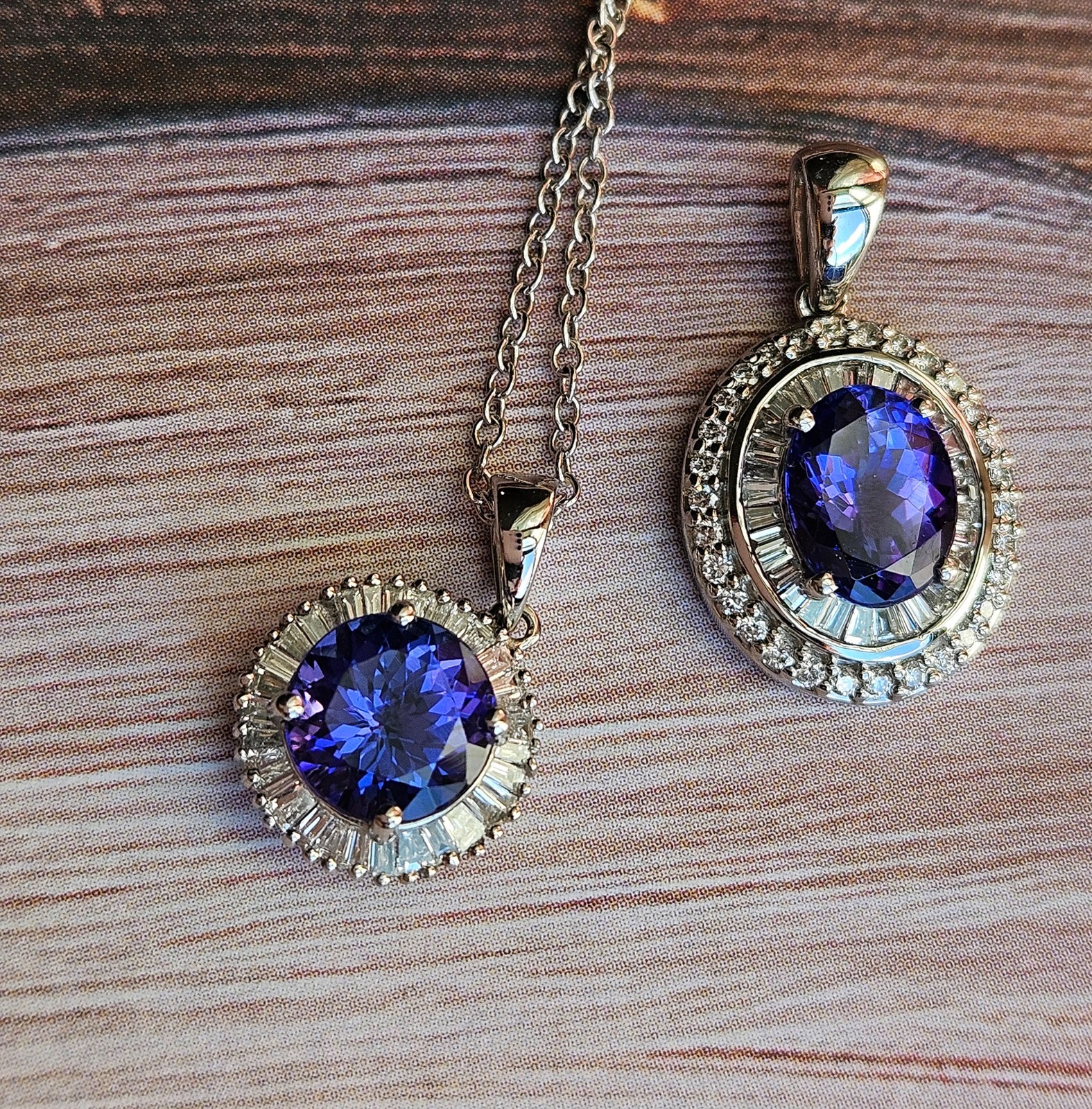 Rhapsody AAAA OVAL Tanzanite E-F VS Baguettes Diamonds 3.45ctw Platinum Pendant