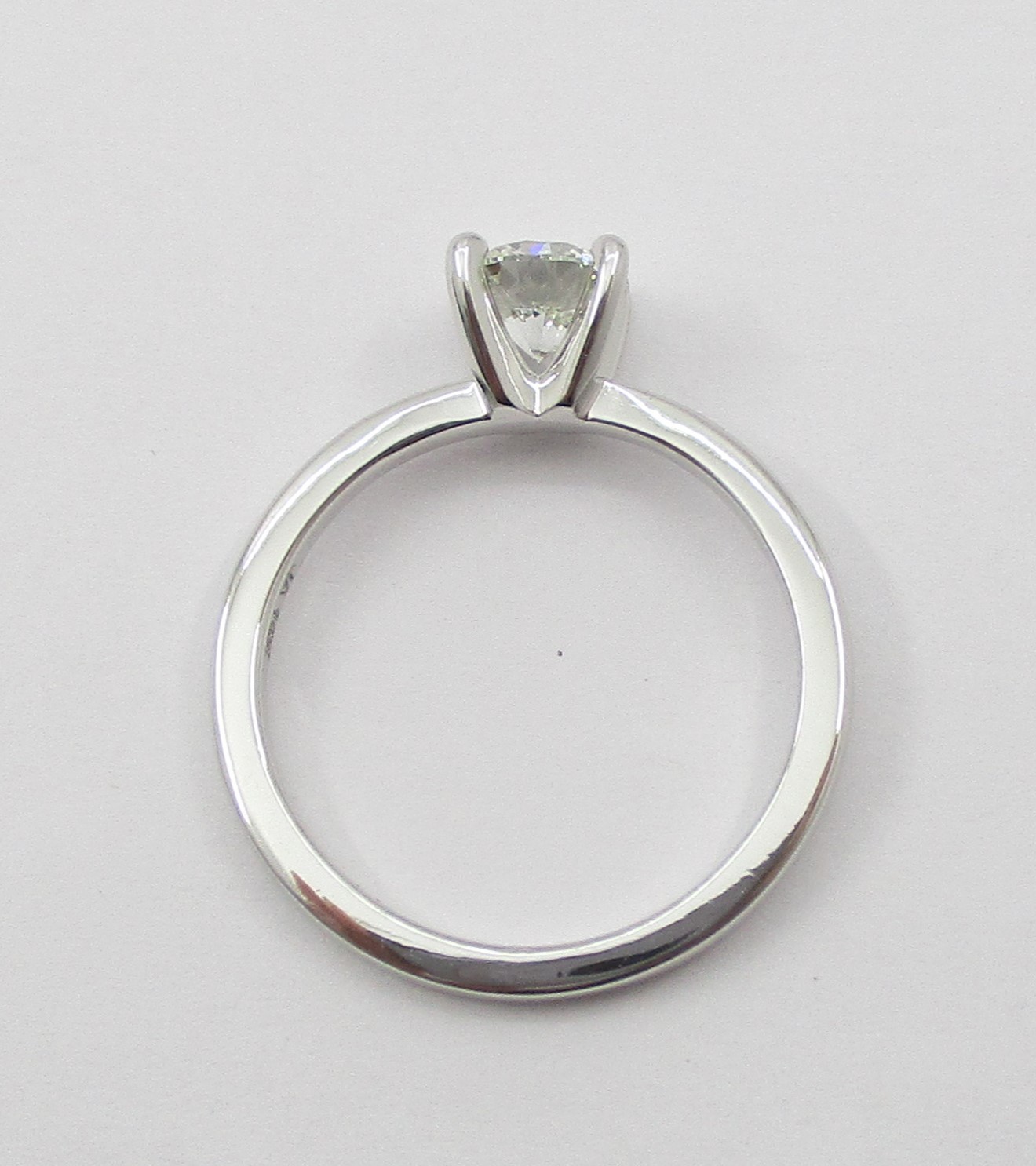 0.56CT GIA Certified Round Diamond Engagement Style Ring 14K White Gold Sz 4.25
