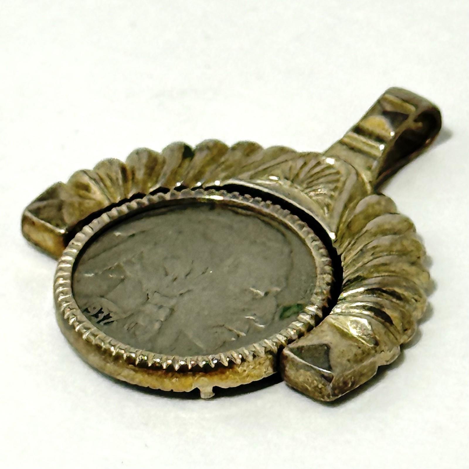 Vintage 925 Sterling Silver Pendant with 1937 Buffalo Nickel Reversible Coin