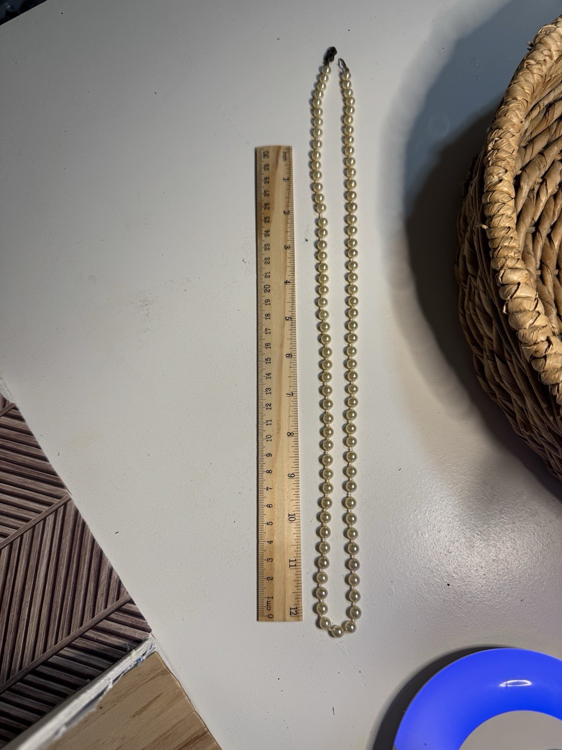 #38 Hand Knotted Cultured Pearl Necklace 925 Sterling Silver Clasp 18” Vintage
