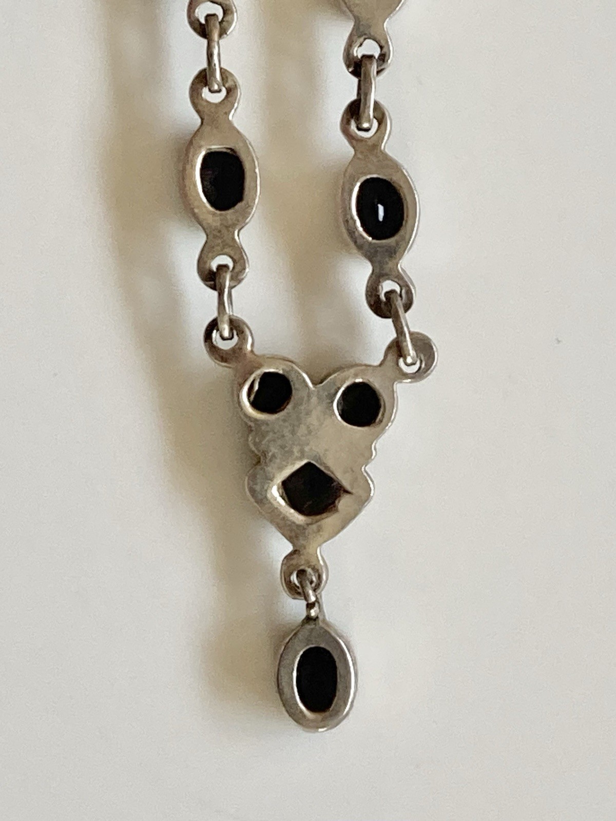 Vintage sterling silver amethyst Y necklace