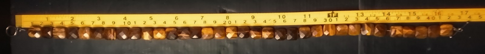 16″ Vintage Tigers Eye Faceted Bead Necklace Chunky Geometric 52.77 Grams