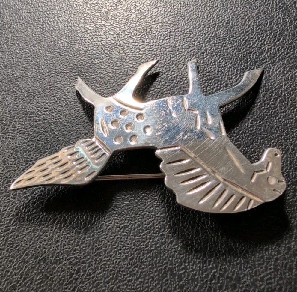 Running Spotted Hind Quarter Horse Brooch Mexico TT-28 925 Monte 12.4g 2.25″