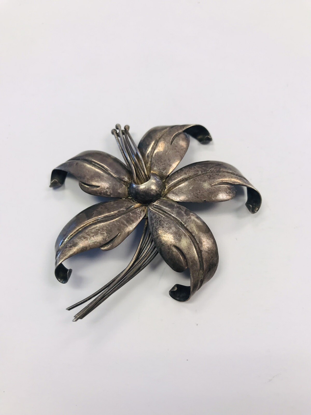 Vintage 1930’s Taxco 980 Sterling Silver Flower brooch