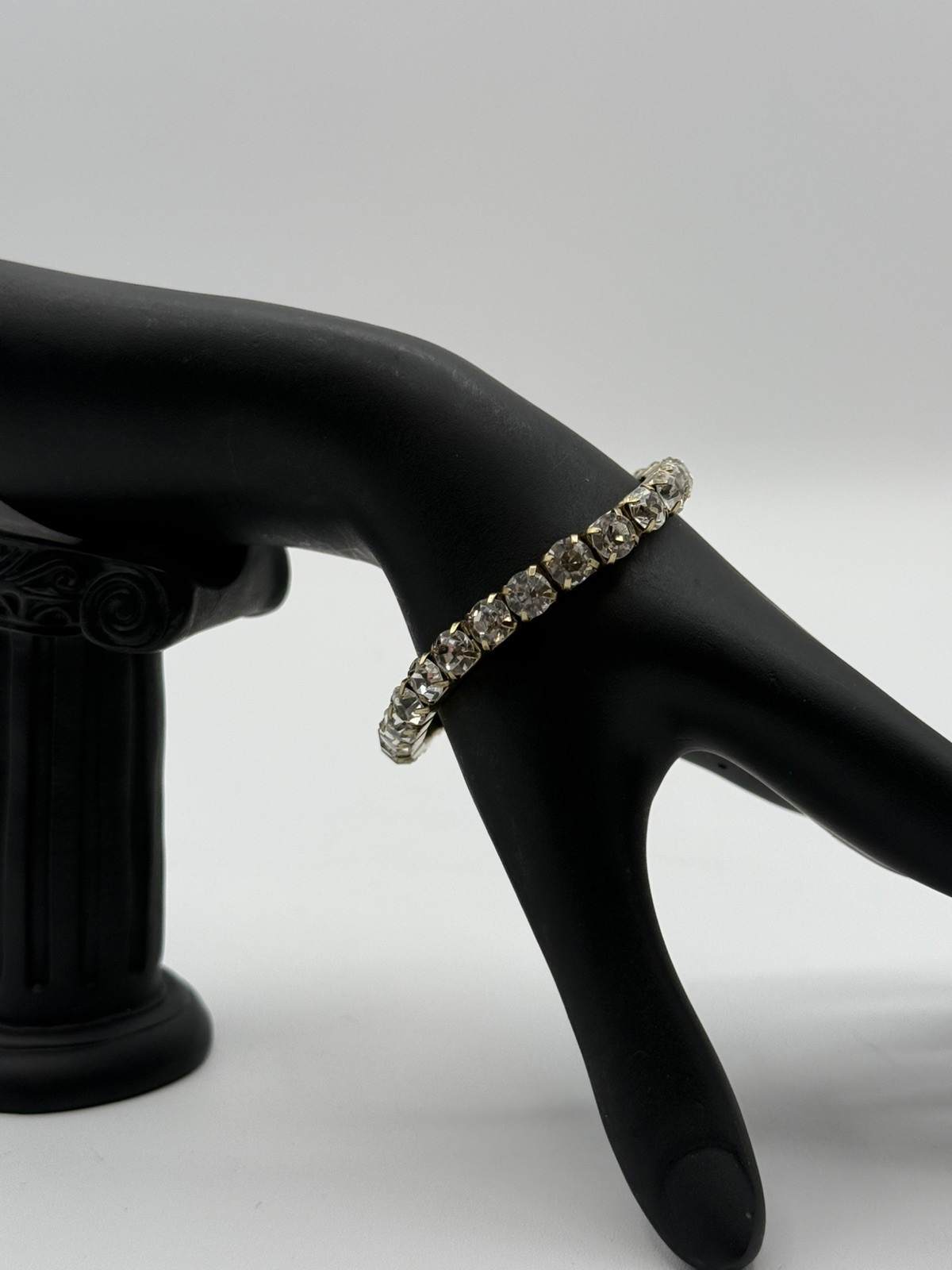 Vintage Rhinestone Expander Expanding Stretch No Rubber Bracelet #597