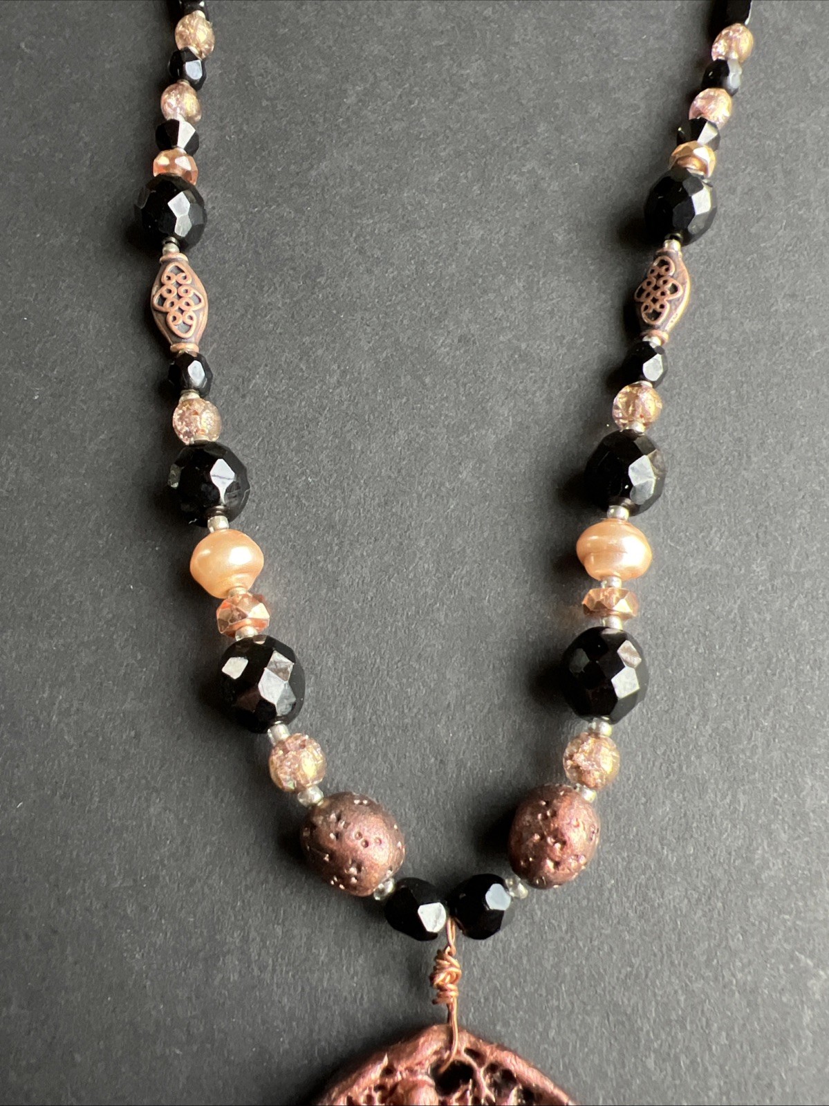 Peace Love Dopamine Weed Leaf Necklaces Vintage Copper Silver Tones Necklace LOT