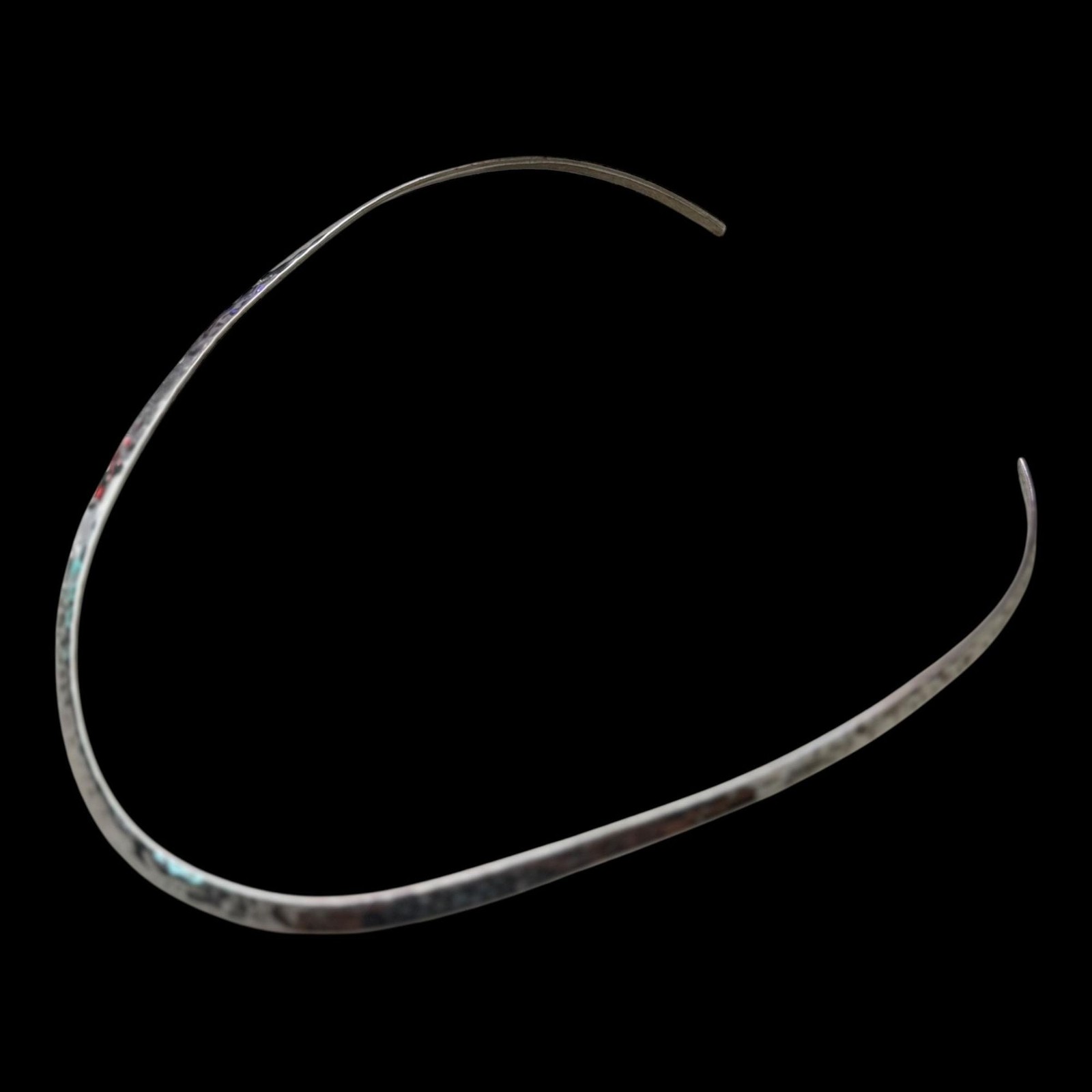 Mexico Sterling Hammered Torque Signed Dominique Dinouart