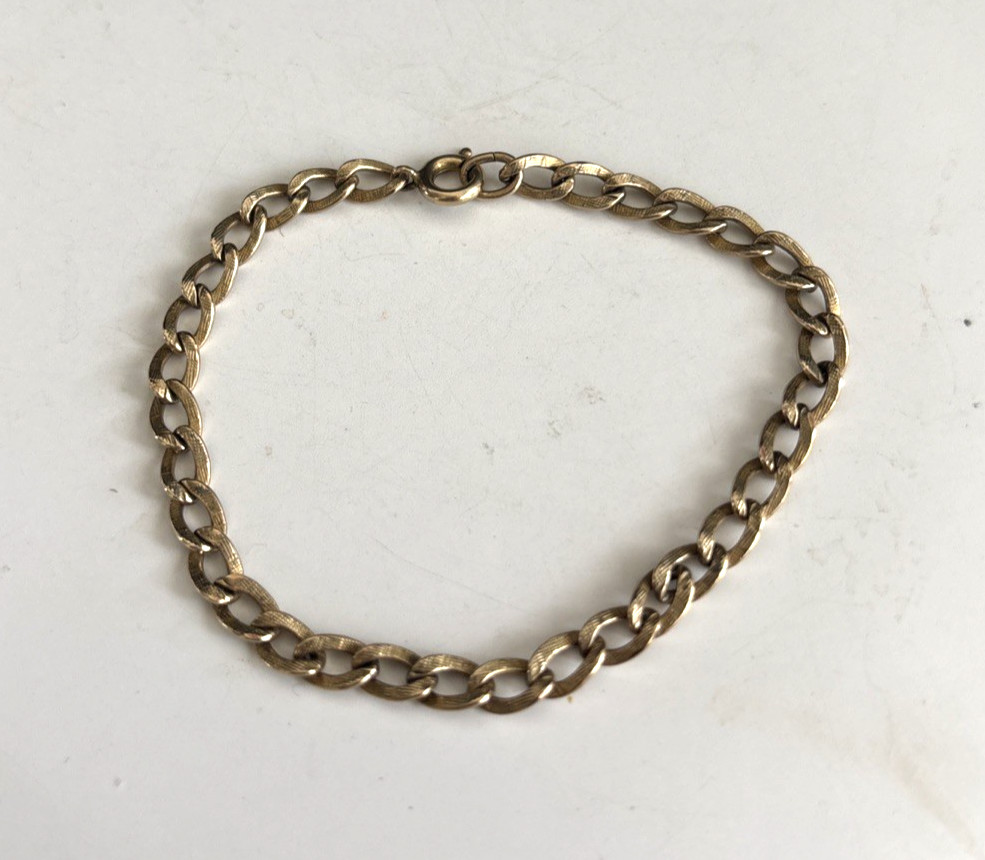 Vintage 1/20 12k Gold Filled Chain Link Bracelet 4 Mm