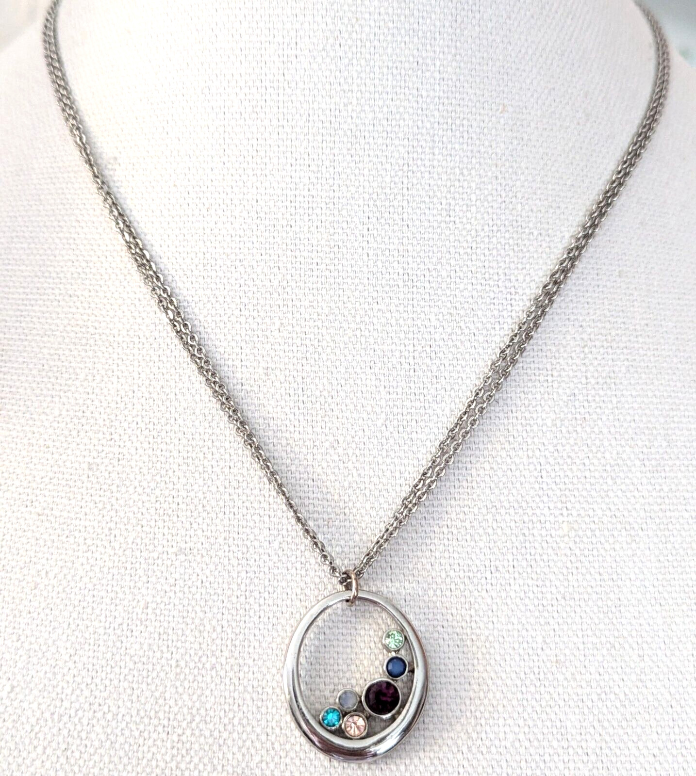 Lia Sophia Off Beat Pendant Necklace Boho Modernist Style Jewelry Adjustable 21″