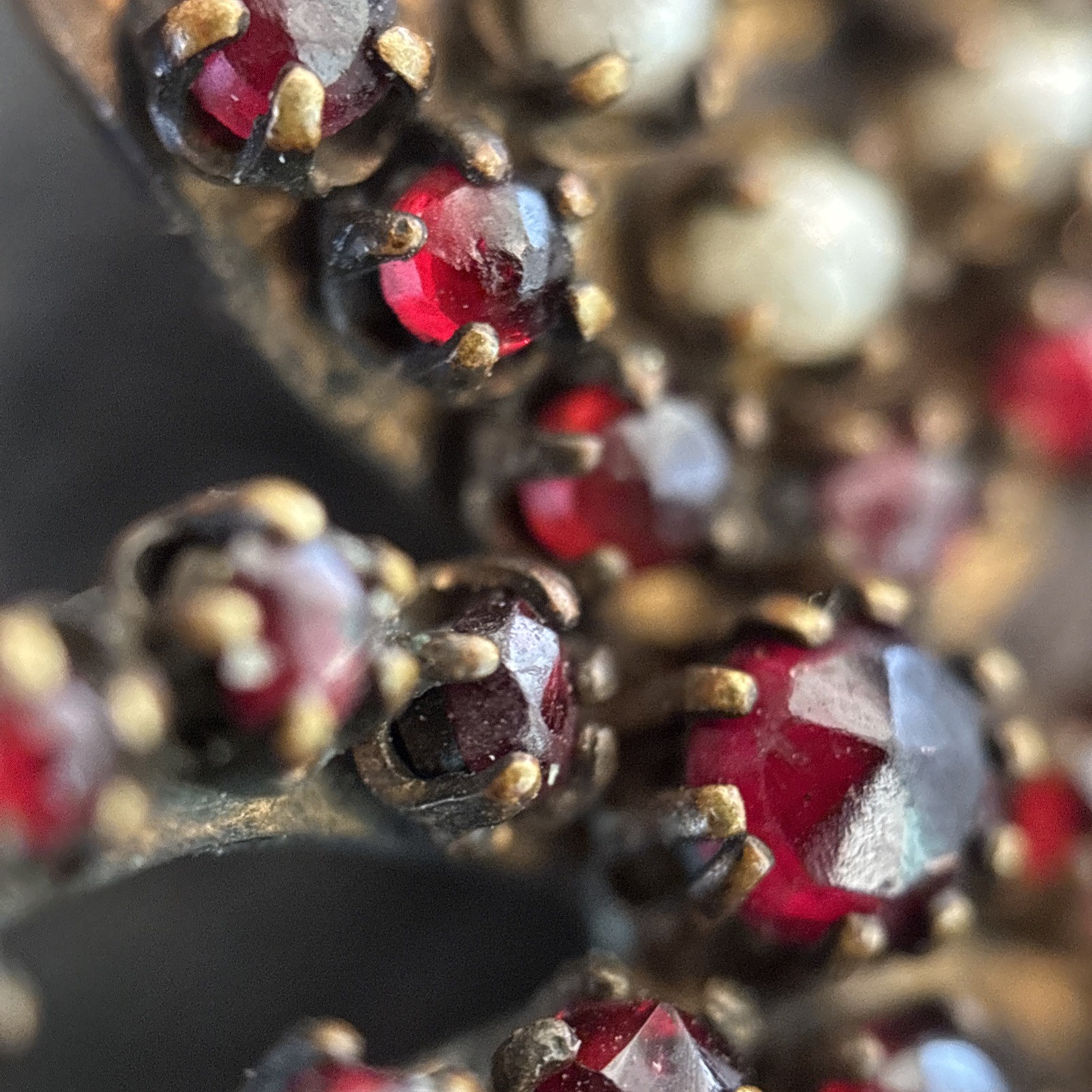 Mine Cut Bohemian Garnet Pendant Brooch Shamrock For Repair Mz