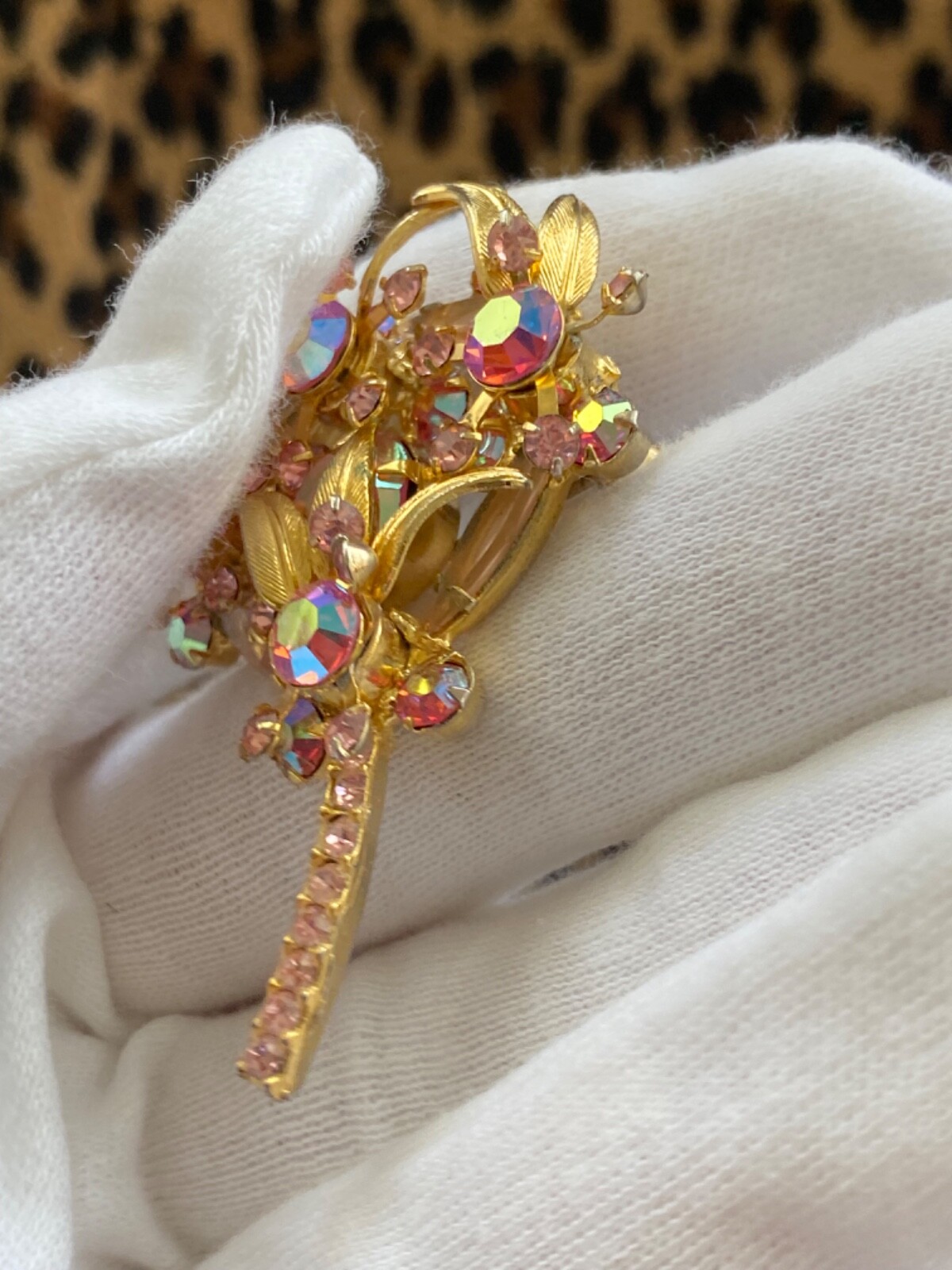 Vintage Juliana D&E Brooch Reference Book Piece 1964 60s MCM Pink Floral Spray