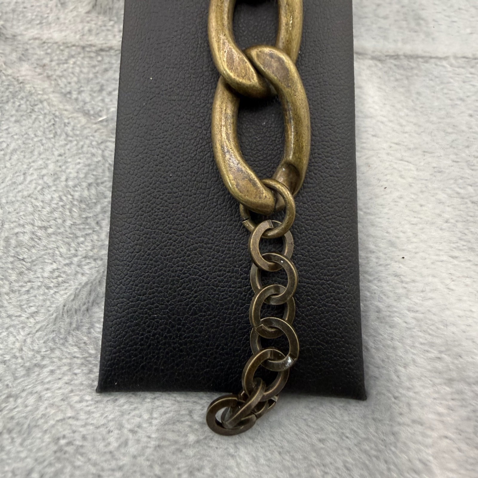 Chunky Bracelet Brass Tone Chain Statement 7.5”