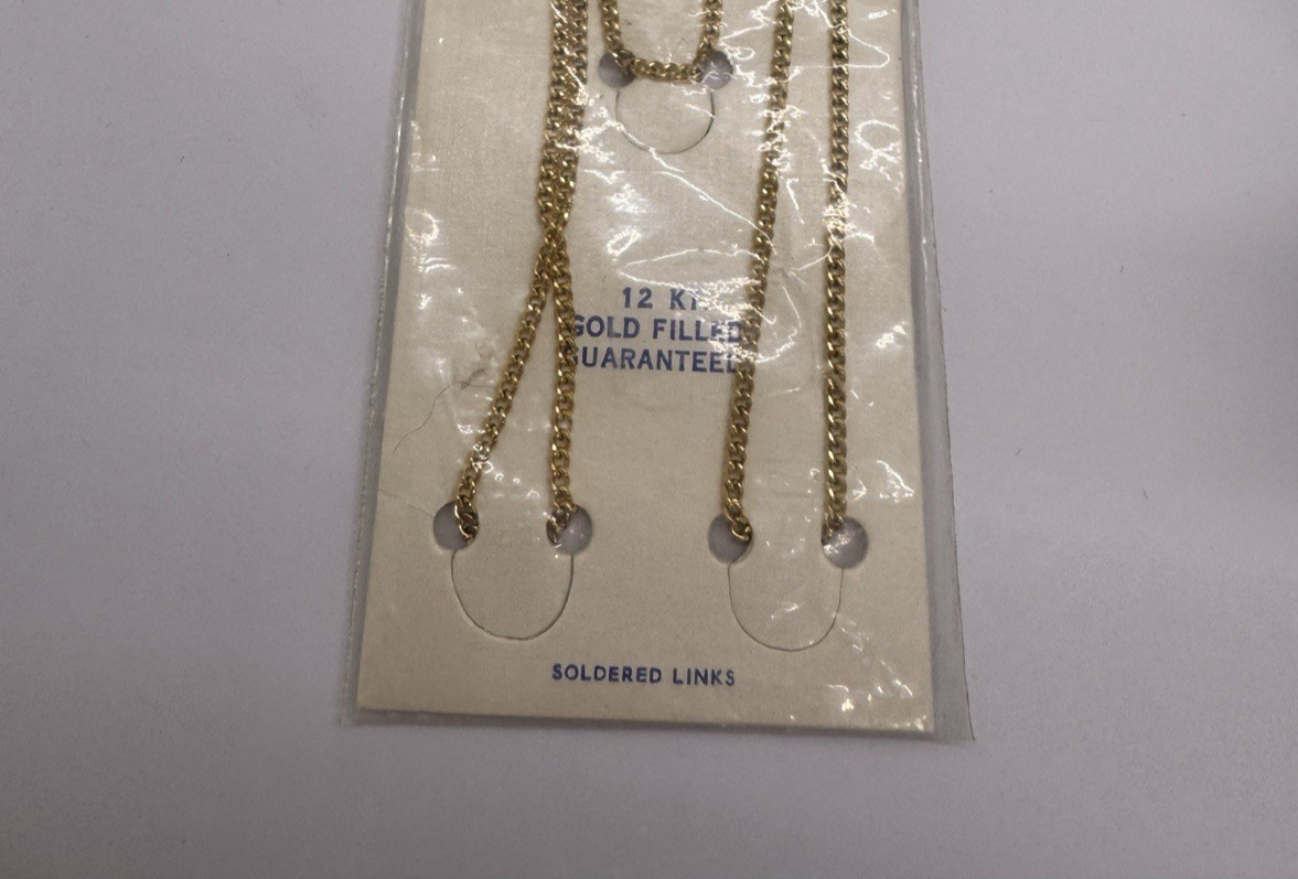 NEW (NOS) Gold Filled Chain Necklace 2mm 24″ SOLDERED LINKS