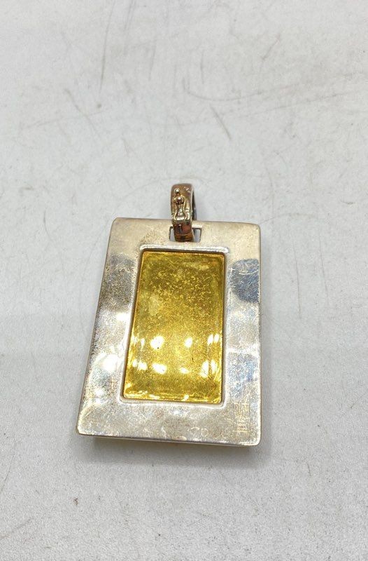 PLM 925 Sterling Silver Mixed Metal Brown Druzy Jewelry Set Earrings Pendant