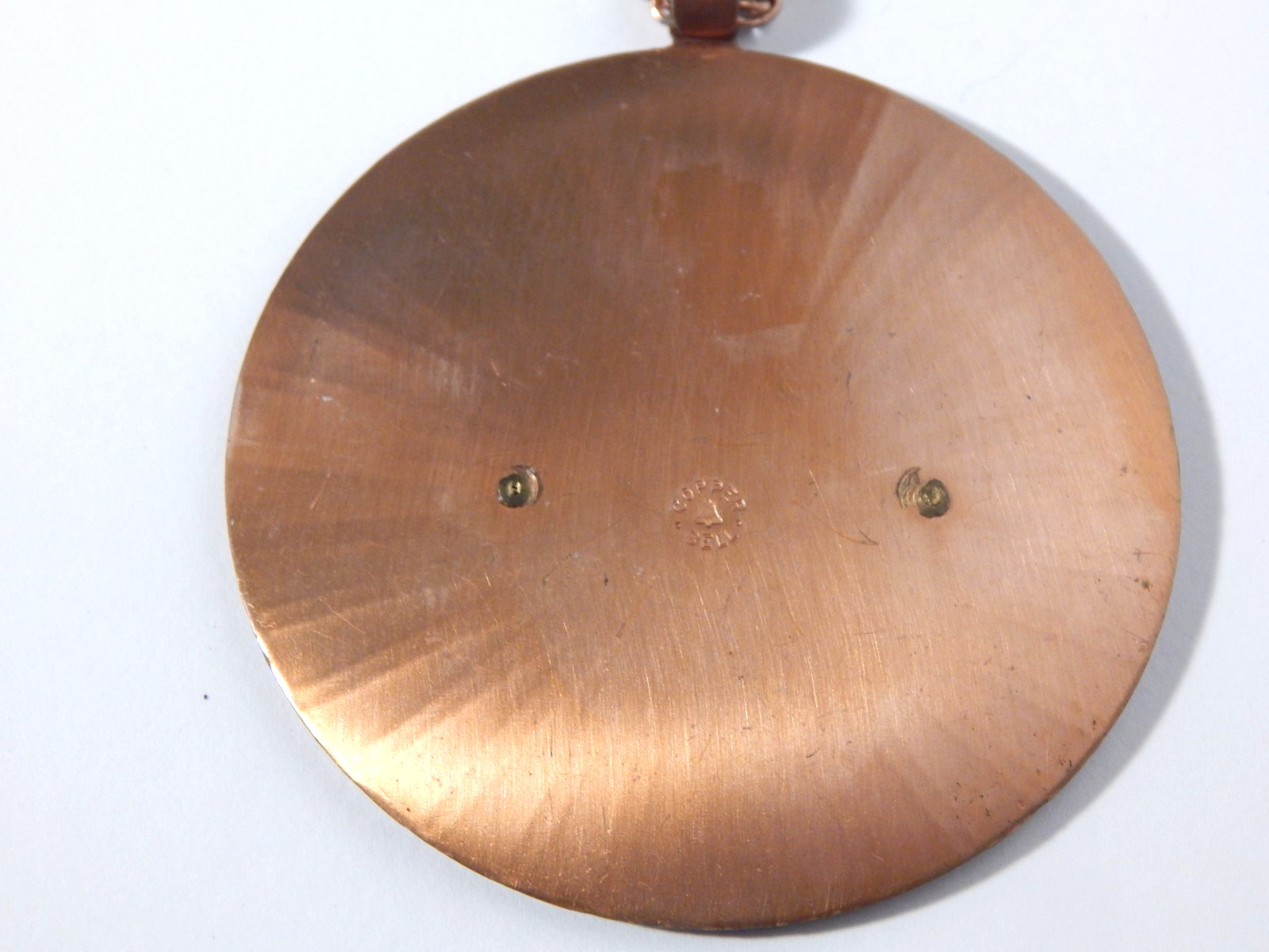 Vintage 1950’s Bell Trading Post Large Copper Poodle Pendant on 30″ Rope Chain