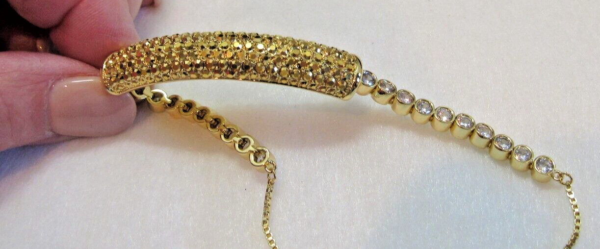 JOAN BOYCE JB Gold-tone + Rhinestone Necklace & Bracelet Set~ New in Boxes HSN