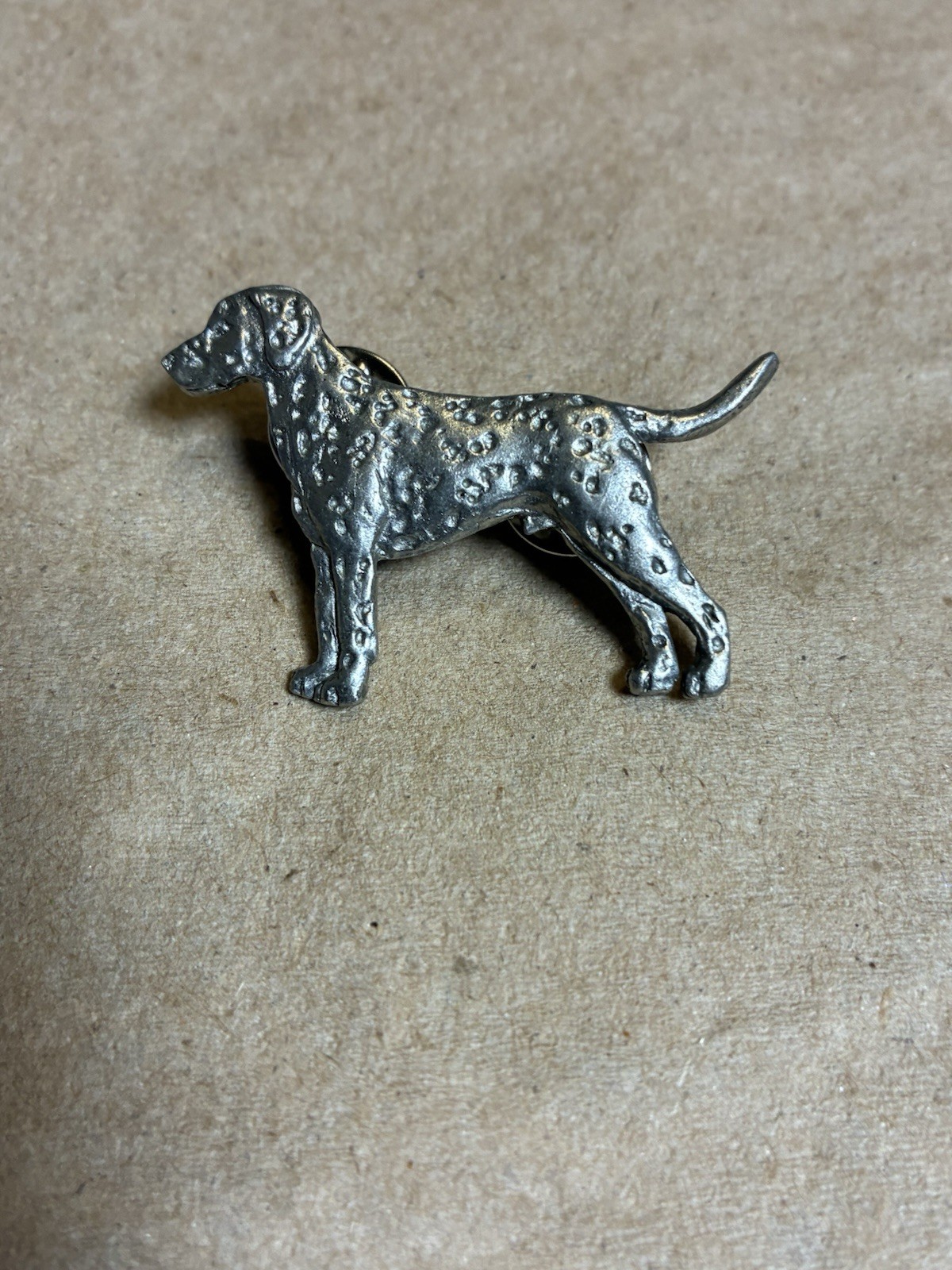 Vintage GG Harris Fine Pewter Dalmatian Dog Lapel Pin 2″x1″
