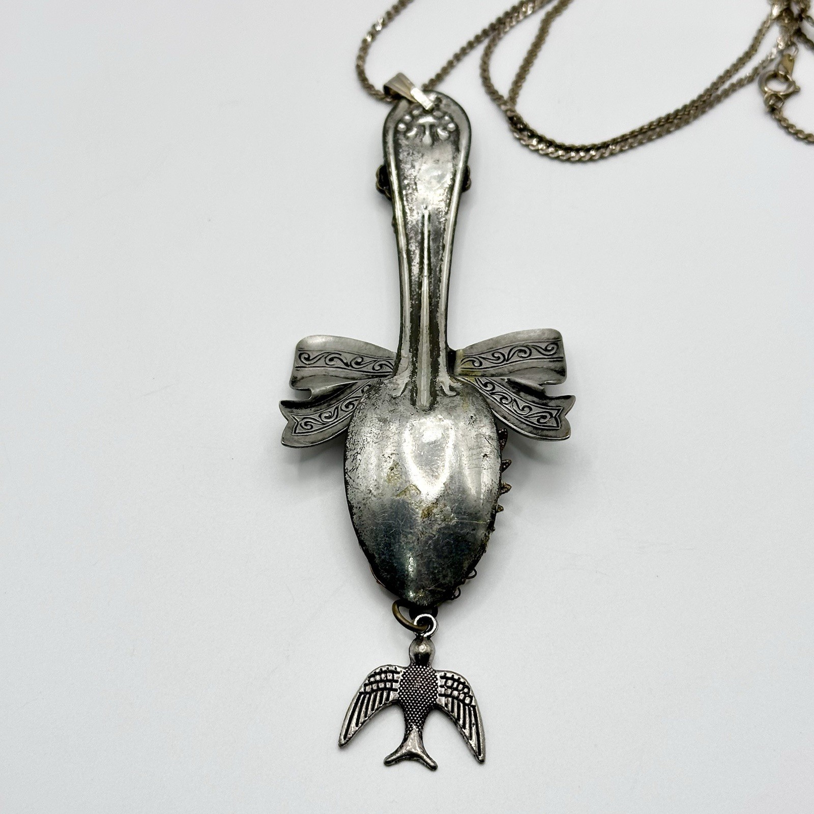 Artisan Vintage Spoon Pendant Necklace Decorative Southwestern Nature 24”